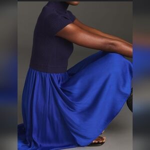 Anthropologie Turtleneck Mini Dress Royal Blue size Small